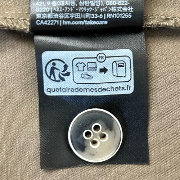 H&M EDITION Women’s Utility Wrap Skirt Dark Khaki Green Oversized Belt Pocket‎ 4 - Picture 11 of 15